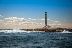 Waves Breaking Around Boon Island Lighthouse in Maine